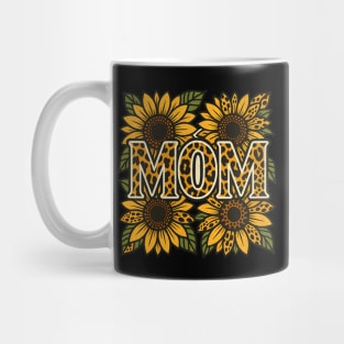 Mom Sunflower Leopard Print Design Mug